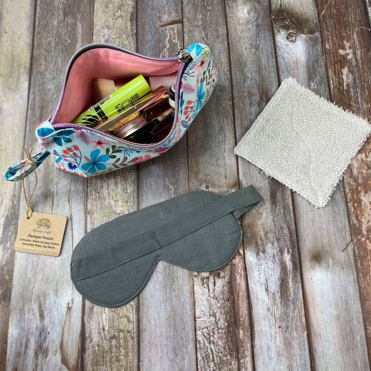 Zip Pouch Makeup Bag - Pencil Case | Pamper Pouch Gift Set - Coral, Navy, Grey