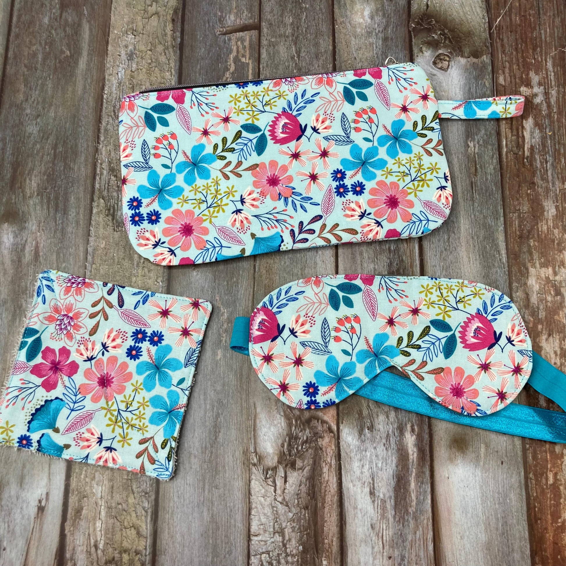 Zip Pouch Makeup Bag - Pencil Case | Pamper Pouch Gift Set - Coral, Navy, Grey