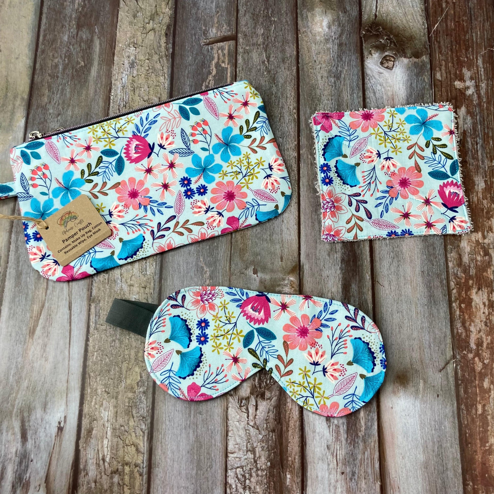 Zip Pouch Makeup Bag - Pencil Case | Pamper Pouch Gift Set - Coral, Navy, Grey